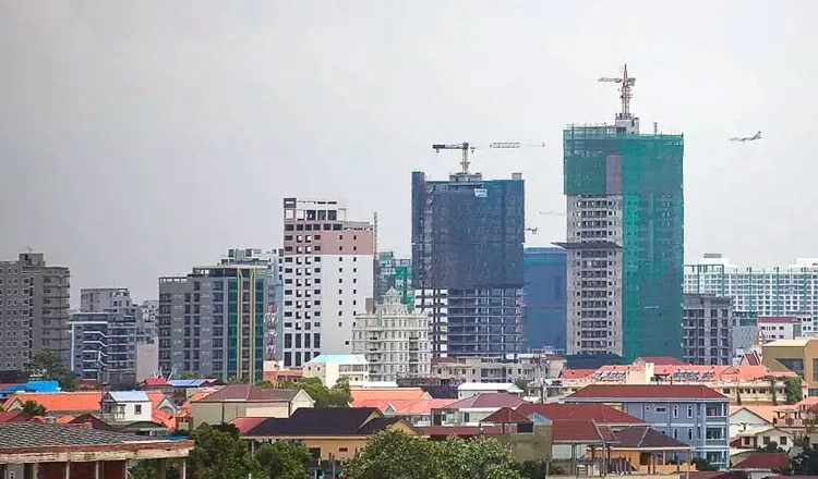 A file photo shows three development projects underway in Phnom Penh. KT/Valinda Aim
